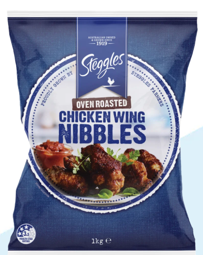 Frozen – Steggles Oven Roasted Chicken Wing Nibbles 1kg