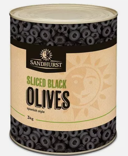 Olives – Sandhurst Sliced Black Olives 3kg