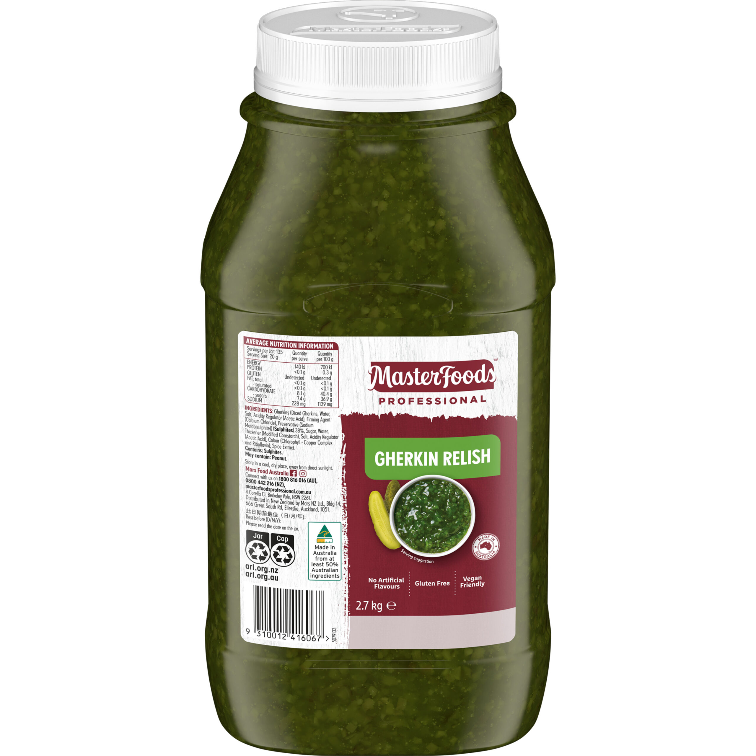 Sauce – Masterfoods Gherkin Relish 2.7kg