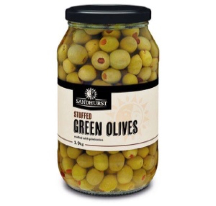 Olives – Sandhurst Stuffed Green Olives  1.9kg