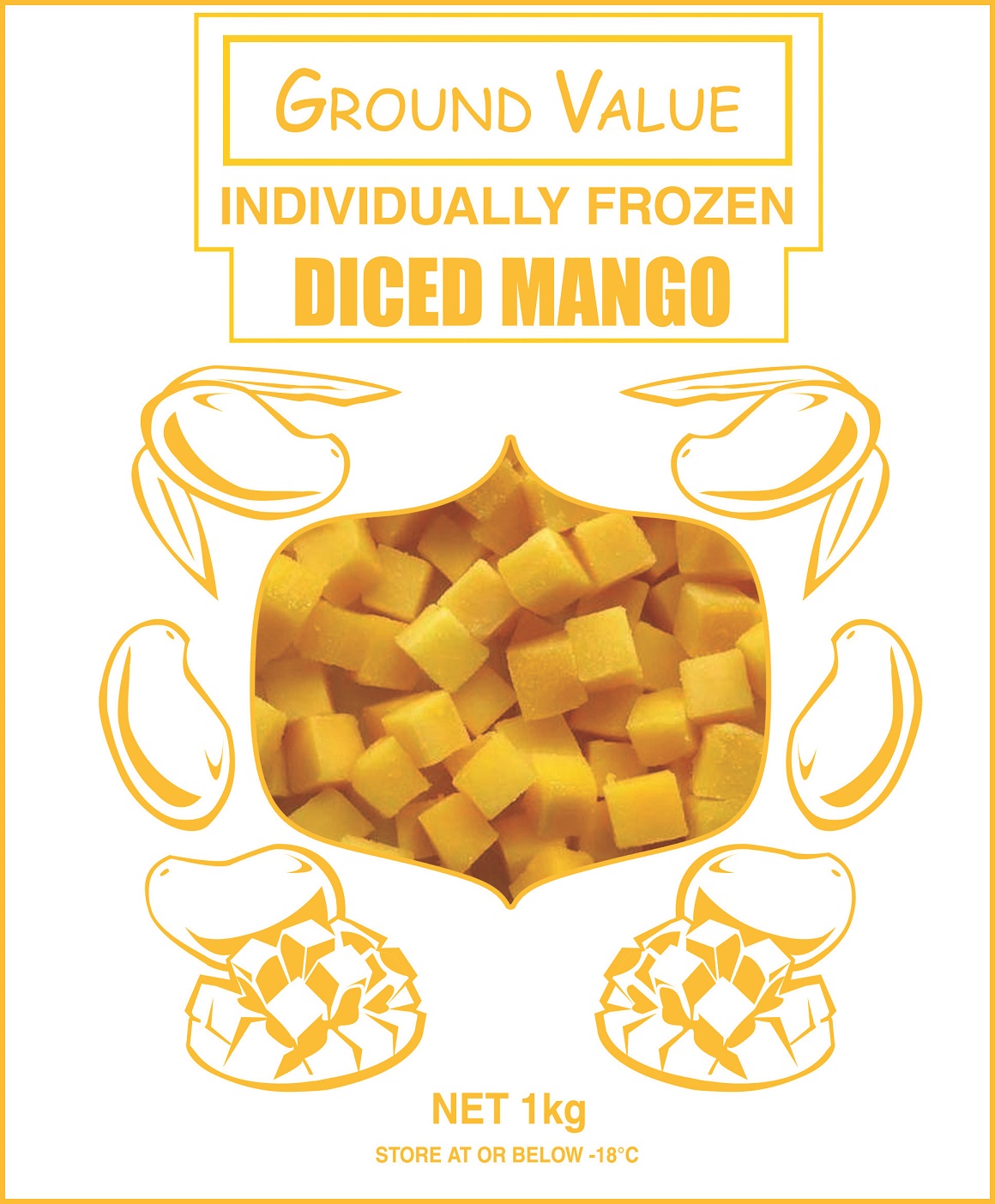 Frozen Fruit – Ground Value Diced Mango 1 kg
